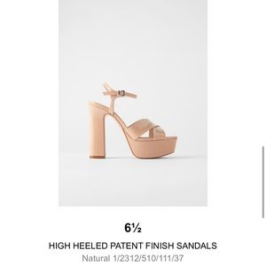 Zara High Heeled Patent Finish Sandals